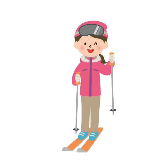 スキーする人のイラスト