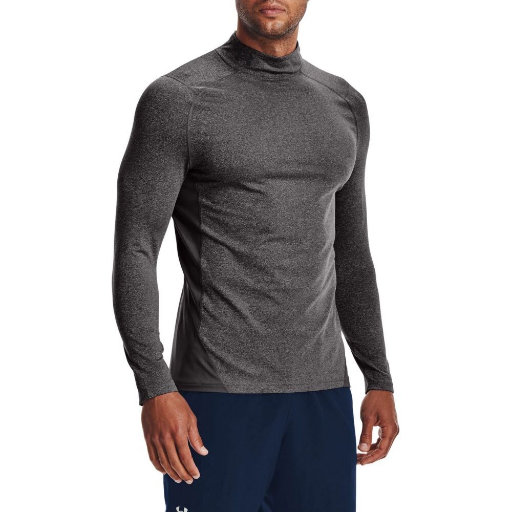 アンダーアーマー Under Armour メンズ スキー・スノーボード トップス【ColdGear Fitted Mock Long Sleeve Shirt】Charcoal L Heather/Black