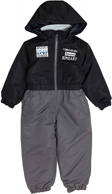 ジャンプスーツ 男の子 キッズ スノーコンビ 撥水加工 耐水圧1000mm カバーオール ブラック 100 110 120 130▼【送料無料】