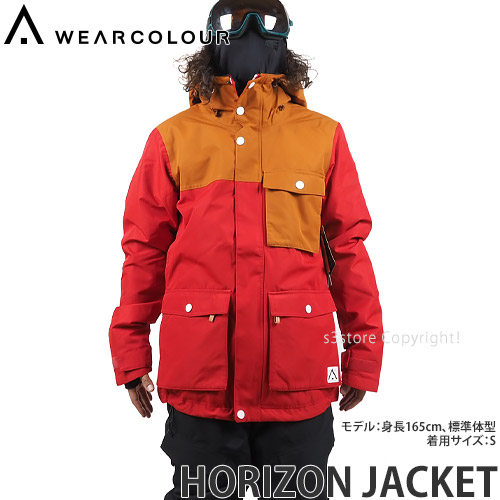19model ウェアカラー WEAR COLOUR ホライズン ジャケット HORIZON JACKET スノーボード スノボ スキー ウエア メンズ 防水 防寒 SNOWBOARD カラー:Falu RED